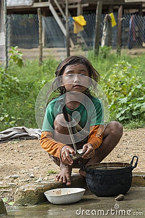 Ethnic girl, Laos Editorial Stock Photo