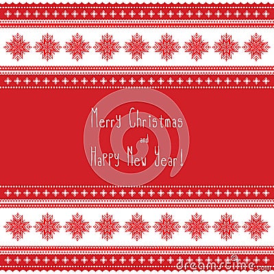 Ethnic greeting card Happy New Year and Merry Christmas. Vector Illustration