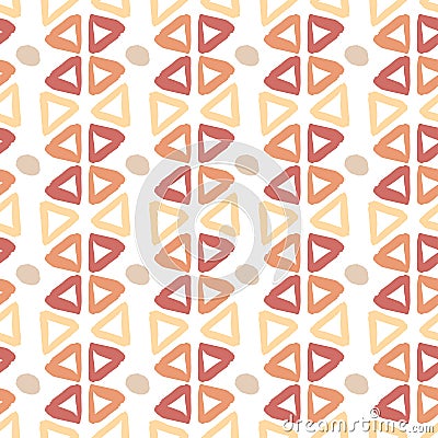 Ethnic hand drawn pattern with triangle ink elements. Seamless texture Vector Illustration