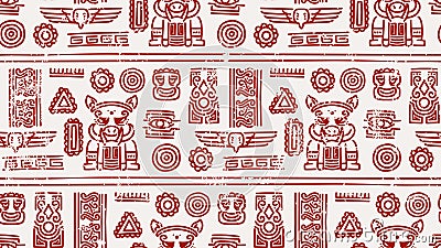 Ethnic handmade pattern, ornament africa culture design. Vector illustration decorative. Fashion textile print Cartoon Illustration