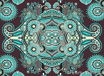 Ethnic horizontal authentic decorative paisley Vector Illustration