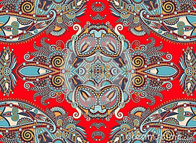 Ethnic horizontal authentic decorative paisley Vector Illustration