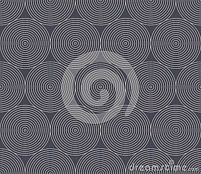 Ethnic Linear Circles Seamless Pattern Vector Vintage Abstract Background Vector Illustration