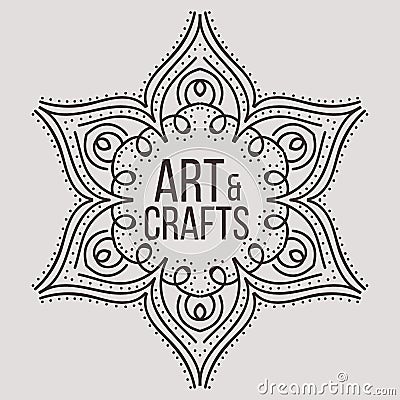 Ethnic logotype decorative element. Hand drawn Vector Illustration