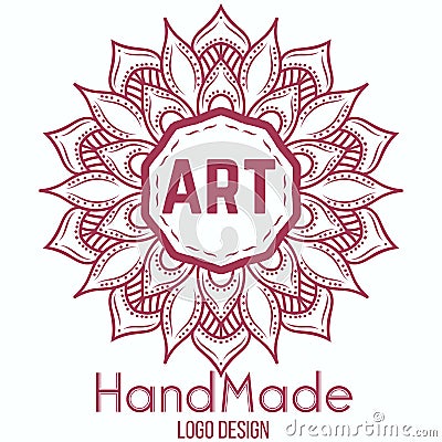 Ethnic logotype decorative element. Hand drawn Vector Illustration