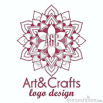 Ethnic logotype decorative element. Hand drawn Vector Illustration