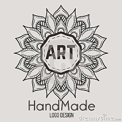 Ethnic logotype decorative element. Hand drawn Vector Illustration