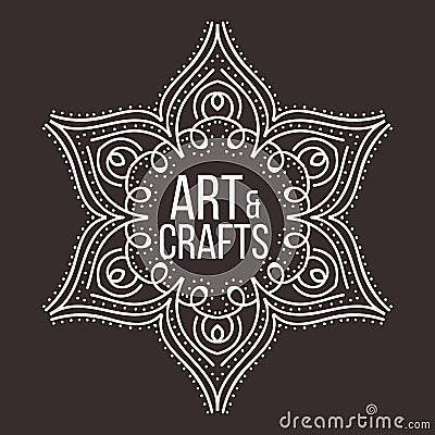 Ethnic logotype decorative element. Hand drawn Vector Illustration