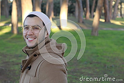 Ethnic man in winter outift Stock Photo