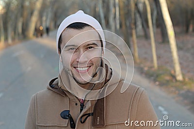 Ethnic man in winter outift Stock Photo
