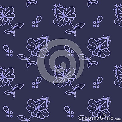 Ethnic mehendi flowers seamless background pattern Stock Photo