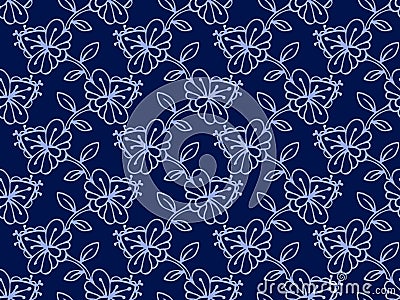 Ethnic mehendi mendi flowers seamless background pattern Stock Photo