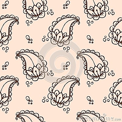 Ethnic mehendi mendi paisley seamless background pattern Stock Photo