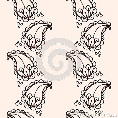 Ethnic mehendi mendi paisley seamless background pattern Stock Photo