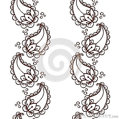 Ethnic mehendi mendi paisley seamless background pattern Vector Illustration