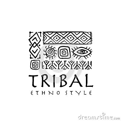 Ethnic mexican decor. Handmade background for your design. Tribal tattos elements Vector Illustration