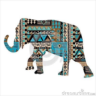 Ethnic motifs pattern ornate elephant Vector Illustration