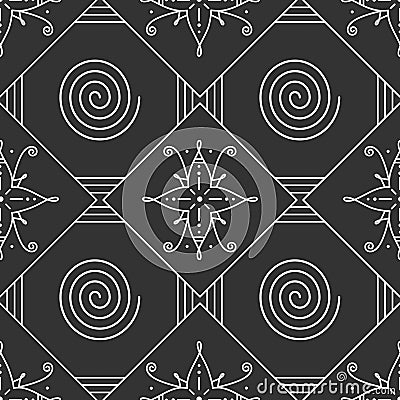 Ethnic motifs seamless pattern, african and indian aztec ornaments Vector Illustration