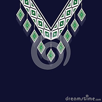 Ethnic Neck Embroidery Stock Photo