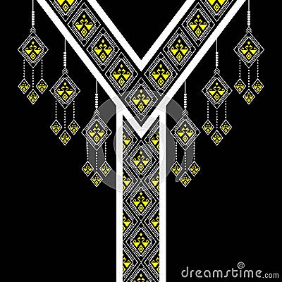 Ethnic Neck Embroidery Stock Photo