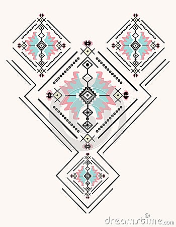Ethnic Neck Embroidery Vector Illustration