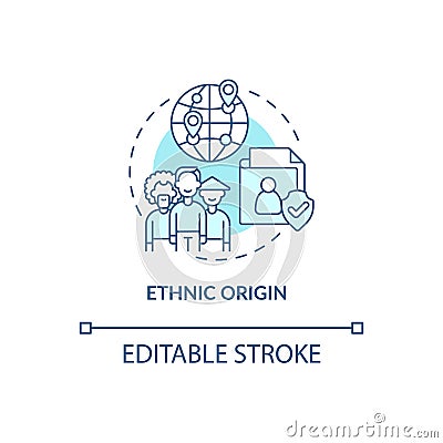 Ethnic origin turquoise concept icon Vector Illustration
