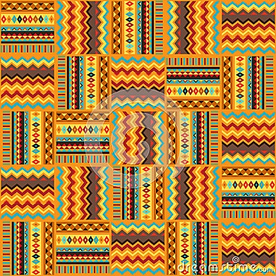Ethnic ornament abstract geometric seamless fabric Vector Illustration