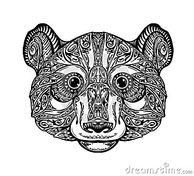 Ethnic ornamented panda, bear. Vector illustration Vector Illustration