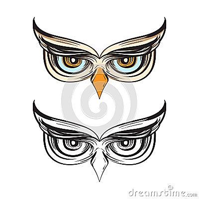 Ethnic Owl Bird Eyes Drawing Wisdom Ornament Illustration Vector Illustration