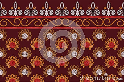 Ethnic Pattern. Ethnic India Bhandhani seamless pattern for embroidery, textile decoration and tile design Vector Illustration