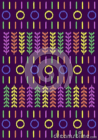 Ethnic pattern tribal art designs ikat vector oriental traditional design for background. Ikat traditional textile Vector Illustration