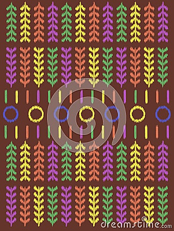 Ethnic pattern tribal art designs ikat vector oriental traditional design for background. Ikat traditional textile Vector Illustration