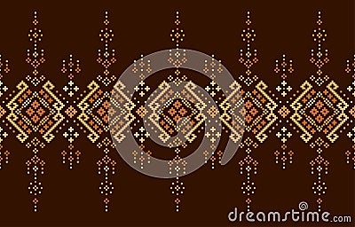Ethnic patterns. Cross Stitch. Embroidery. Patola, Sari, Dupatta, dupatta, Clothing, fabric, batik, Knitwear, Ikat, Ikkat. Traditi Vector Illustration