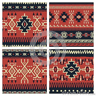 Ethnic patterns set 001 Vector Illustration