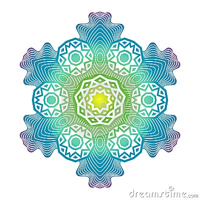 Ethnic Psychodelic Fractal Mandala Vector Meditation looks like Vector Illustration
