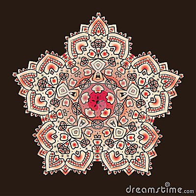 Ethnic Psychodelic Fractal Mandala Vector Meditation looks like Vector Illustration