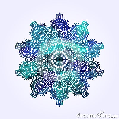 Ethnic Psychodelic Fractal Mandala Vector Meditation looks like Vector Illustration