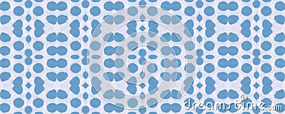 Ethnic Seamless Artwork. Blue Bohemian Ornament. Kaleidoscope Geo Boho. Stock Photo