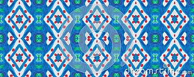 Ethnic Seamless Ornament. Geometric Texture. African Wax Pattern. Bright Colors Batik. African Dots Print Stock Photo