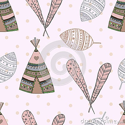 Ethnic seamless pattern design. illustration Vector Illustration