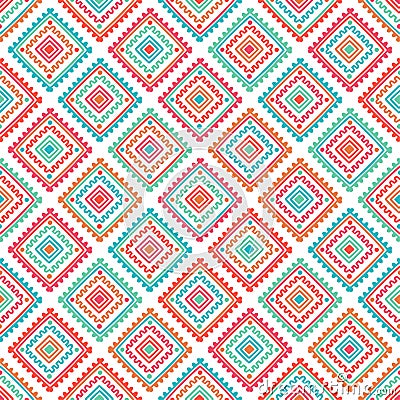 Ethnic seamless pattern. Tribal line print in african, mexican, american, indian style. Geometric boho background Vector Illustration