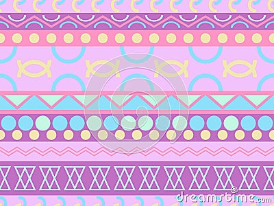 Ethnic seamless pattern. Tribal textiles, hippie fashion style for fabric, clothing and wallpaper. Vector Vector Illustration