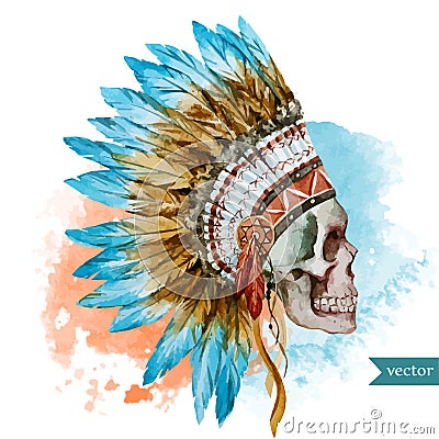 Ethnic skull Vector Illustration