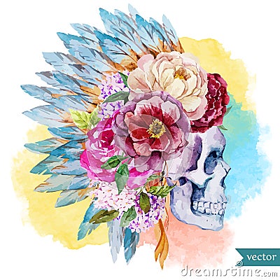 Ethnic skull Vector Illustration