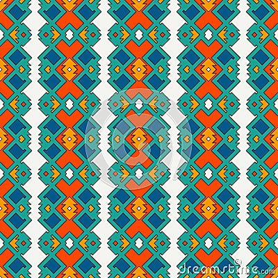 Ethnic style seamless pattern with geometric figures Vector Illustration