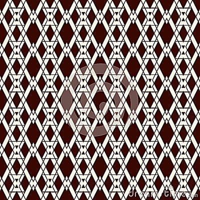 Ethnic style seamless pattern with repeated diamonds. Native americans background. Tribal motif. Eclectic wallpaper. Vector Illustration