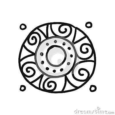 Ethnic traditional ornament, Folk Nordic Symbol. Art sign for your design Vector Illustration