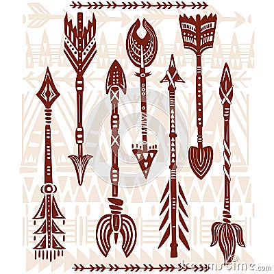 Ethnic tribal arrows Vector Illustration