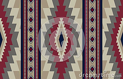 ethnic tribal traditional red aztec stripe pattern Vector Illustration