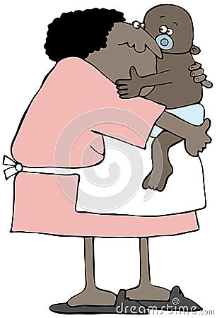 Ethnic woman holding a baby Stock Photo